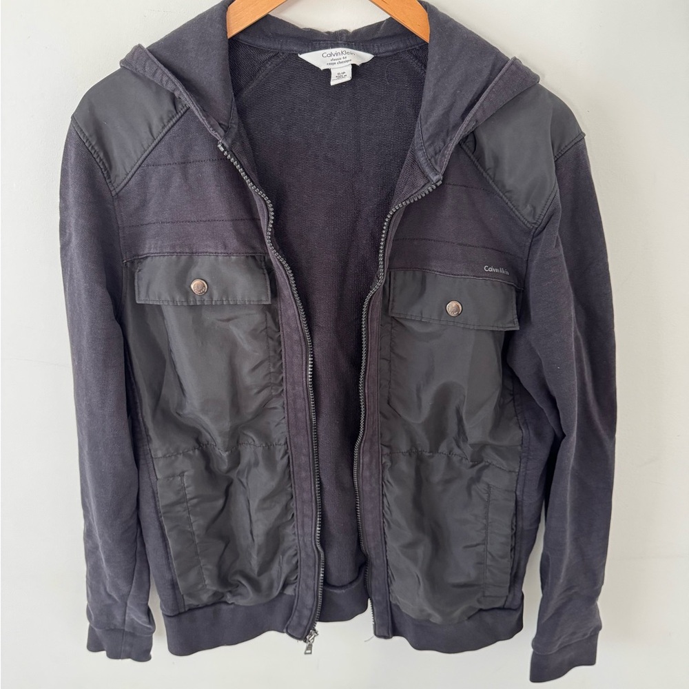 Calvin Klein Men's Charcoal Hooded Jacket